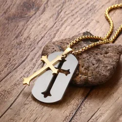 Removable cross pendant with stainless steel necklaceNecklaces