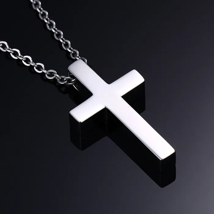 Classic blank cross pendant with stainless steel necklaceNecklaces