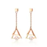 Triangle Pearl Drop EarringsEarrings