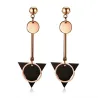 Double circle & triangle - long earringsEarrings