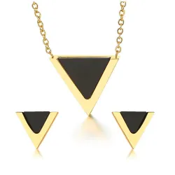 Triangle earrings & necklace - jewelry setJewellery Sets
