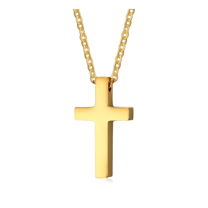 Classic blank cross pendant with stainless steel necklaceNecklaces