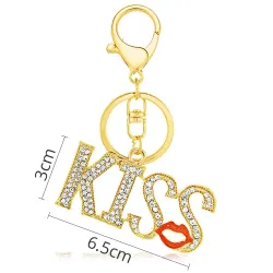 Kiss letters - crystal keychainKeyrings