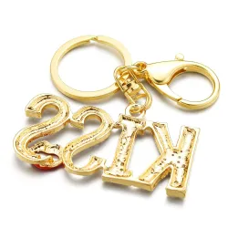 Kiss letters - crystal keychainKeyrings
