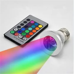 E14 - E27 RGB LED 3W color changeable lamp bulb with remote controlE27