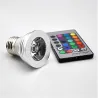 E14 - E27 RGB LED 3W color changeable lamp bulb with remote controlE27