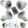 E14 - E27 RGB LED 3W color changeable lamp bulb with remote controlE27