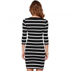Black & white striped spandex dressDresses