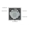 220 - 250V wall crystal glass touch switch panelLights & lighting
