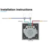 220 - 250V wall crystal glass touch switch panelLights & lighting