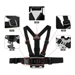GoPro Hero & Xiaomi Yi GP27 adjustable chest strap belt tripod harness mountMounts
