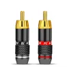 Gold plated RCA male plug adapter video & audio wire connector 2 pcsPlugs