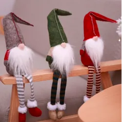 Christmas decoration long-legs sitting elf 50cmChristmas