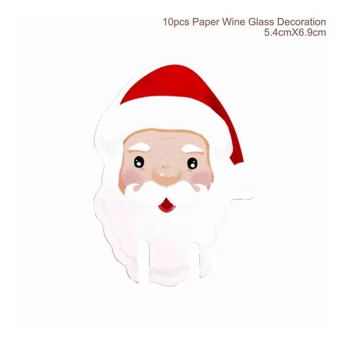 Christmas wine glass paper decoration 10 pcsChristmas