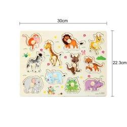 Cartoon animals - children's wooden puzzle toysWooden