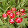 Garden decoration - mini red white dot mushrooms 2cm 10 pcsGarden