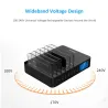 8 Port USB charger with wireless charging - Type-C - LED display and standChargers