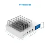 8 Port USB charger with wireless charging - Type-C - LED display and standChargers