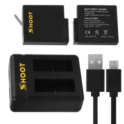 AHDBT-501 battery - three & dual ports USB charger for GoPro 7 /6 / 5 Action CameraBattery & Chargers