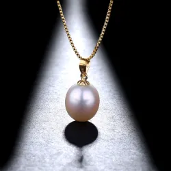 Elegant gold necklace with pearl & earringsJewellery Sets