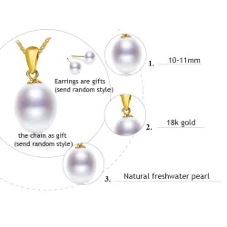 Elegant gold necklace with pearl & earringsJewellery Sets