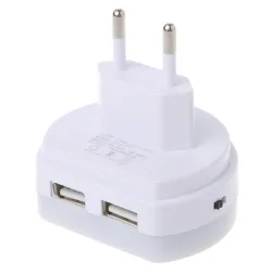 LED dual USB charger plug with sensor lightChargers