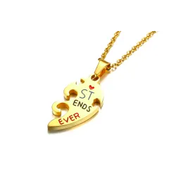 Best Friends Forever - stainless steel necklace - couples - 2 piecesNecklaces