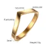 Elegant V shape gold ringRings
