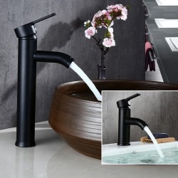 Black stainless steel basin faucet