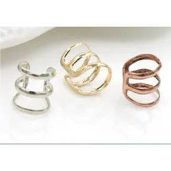 Gold & silver ear clip - 1 pieceEarrings