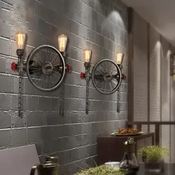 Iron wheel - retro wall lampWall lights