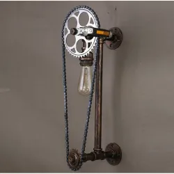 Vintage wall lamp with bicycle chainWall lights