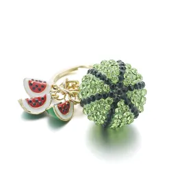 Green crystal watermelon - keychainKeyrings