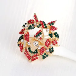 Christmas colorful crystals broochChristmas