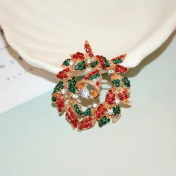 Christmas colorful crystals broochChristmas