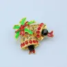 Christmas crystal brooch with jingle bellChristmas