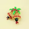 Christmas crystal brooch with jingle bellChristmas