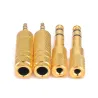 1/4" 6.35mm jack stereo gold cable - 6.5mm to 3.5mm - audio adapter - converter for headphone microphone 4 piecesPlugs