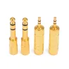 1/4" 6.35mm jack stereo gold cable - 6.5mm to 3.5mm - audio adapter - converter for headphone microphone 4 piecesPlugs