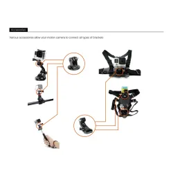 Octopus tripod - chest band mount for GoPro Hero 7 6 5 EKEN H9 Xiaomi Yi 4KGS65Mounts