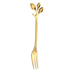 Leaf shaped handle - tea spoon & fork for tea - coffee & dessertsCutlery
