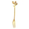 Leaf shaped handle - tea spoon & fork for tea - coffee & dessertsCutlery