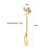 Leaf shaped handle - tea spoon & fork for tea - coffee & dessertsCutlery