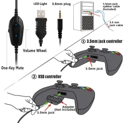 3.5mm gaming headset - headphones with microphone & Led lightEar- & Headphones