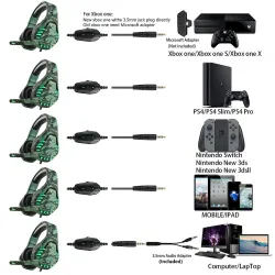 3.5mm gaming headset - headphones with microphone & Led lightEar- & Headphones