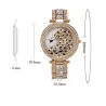 Luxury gold quartz watch with diamonds & leopardWatches