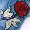 Jeans baseball cap with red roseHats & Caps
