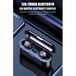 V5.0 F9 TWS wireless Bluetooth earphone - LED display - 2000mAh power bank - headset with microphoneHeadsets