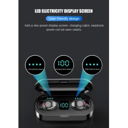 V5.0 F9 TWS wireless Bluetooth earphone - LED display - 2000mAh power bank - headset with microphoneHeadsets