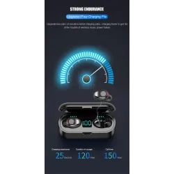 V5.0 F9 TWS wireless Bluetooth earphone - LED display - 2000mAh power bank - headset with microphoneHeadsets